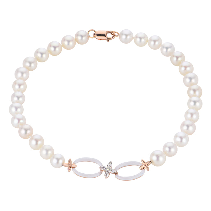 14KT Rose Gold Freshwater Pearl Bracelet