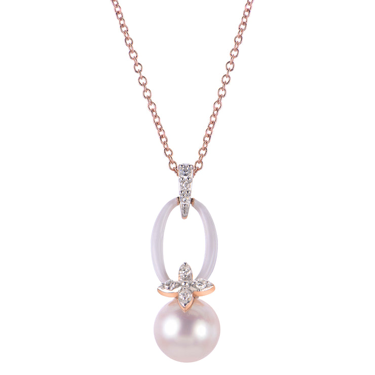 14KT Rose Gold Freshwater Pearl Necklace