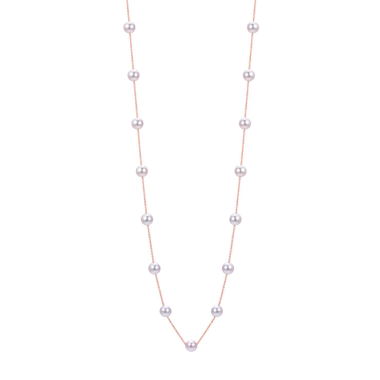 14KT Rose Gold Akoya Pearl Necklace