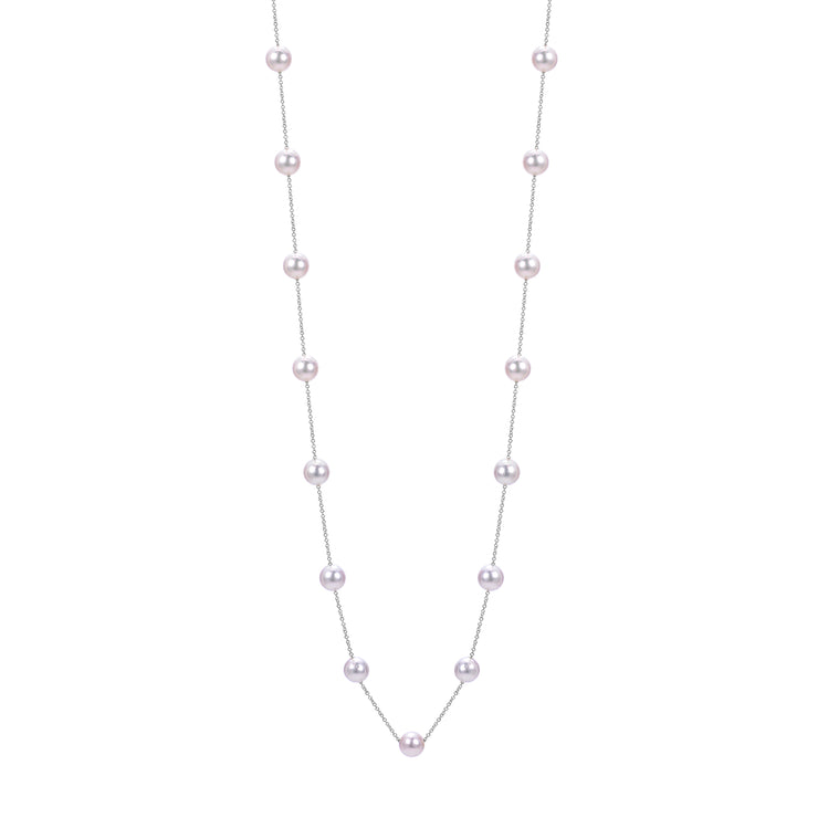 14KT White Gold Akoya Pearl Necklace