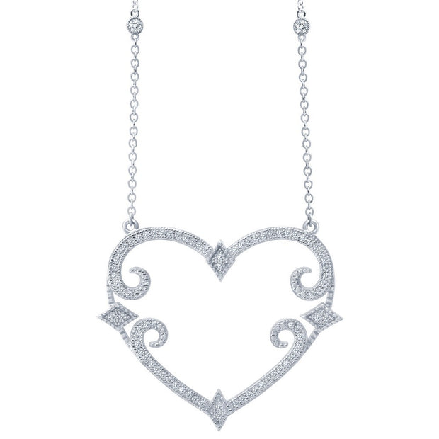 Fleur-de-Lis Heart Necklace