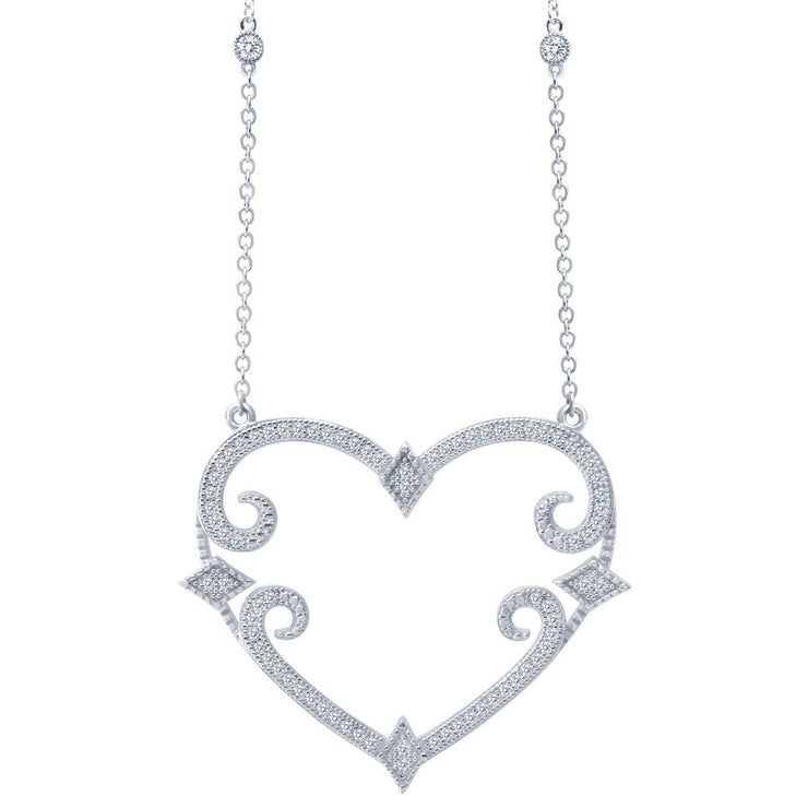 Fleur-de-Lis Heart Necklace