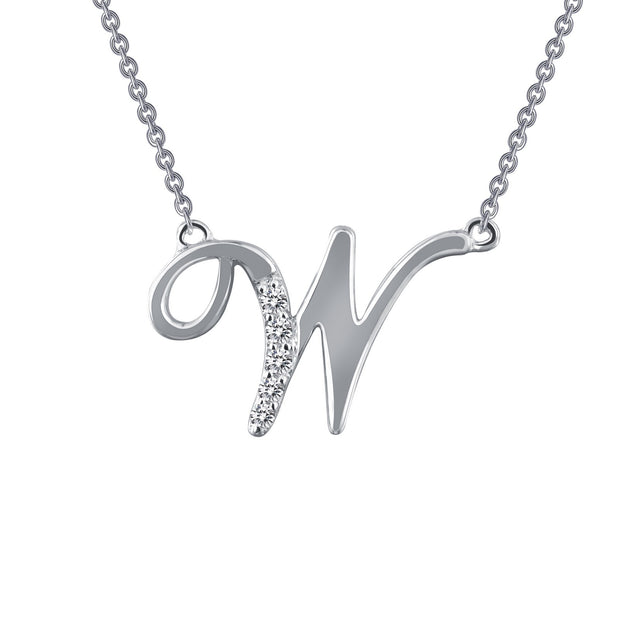 Letter W Pendant Necklace