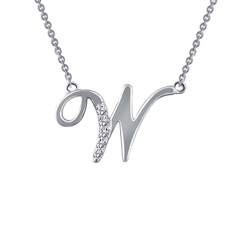 Letter W Pendant Necklace