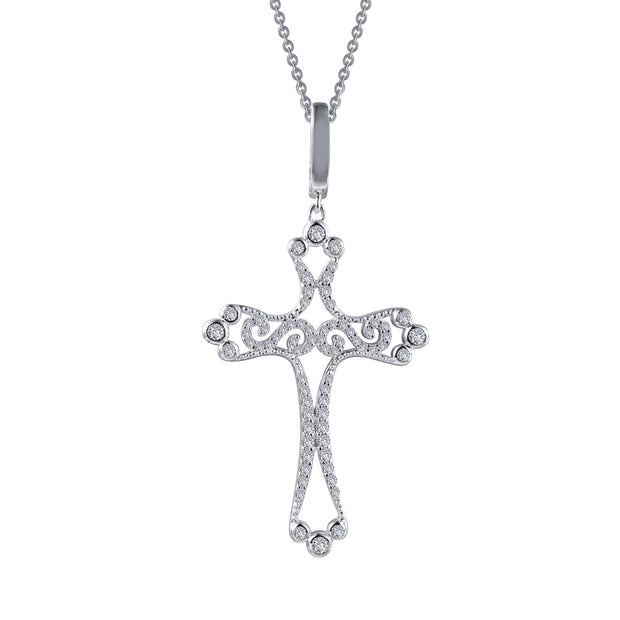 Scroll Cross Pendant Necklace