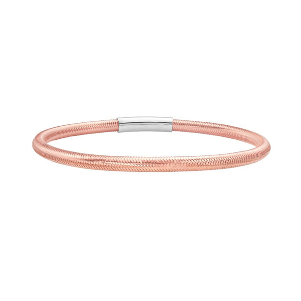 Silver Plated Basketweave Stretch Bangle