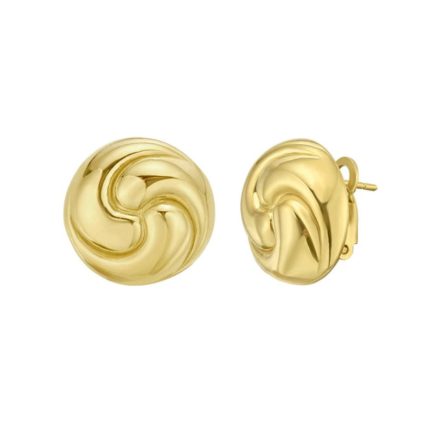 Silver Plated Puffed Swirl Knot Earrings