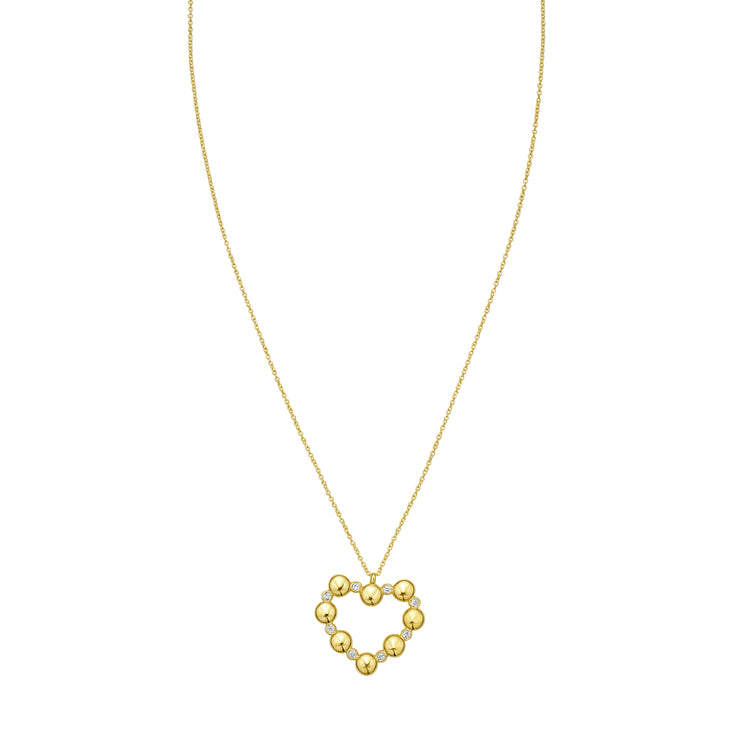 14K Diamond Heart Bauble Necklace