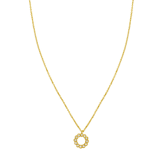 14K Petite Diamond Circle Necklace