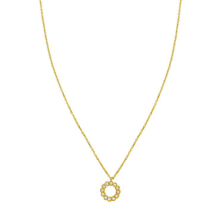 14K Petite Diamond Circle Necklace