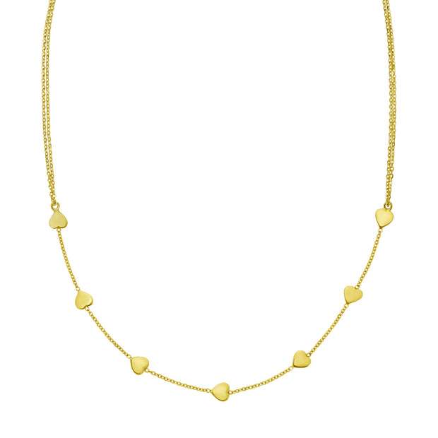 14K Adjustable Heart Link Necklace