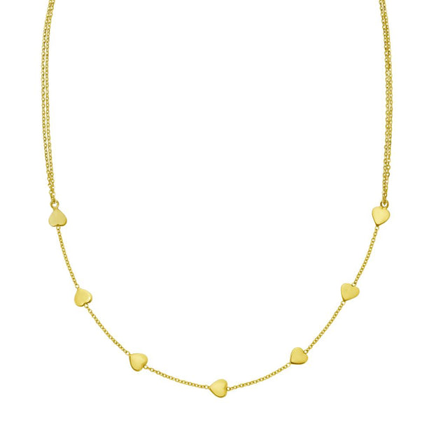 14K Adjustable Heart Link Necklace