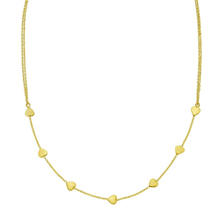 14K Adjustable Heart Link Necklace