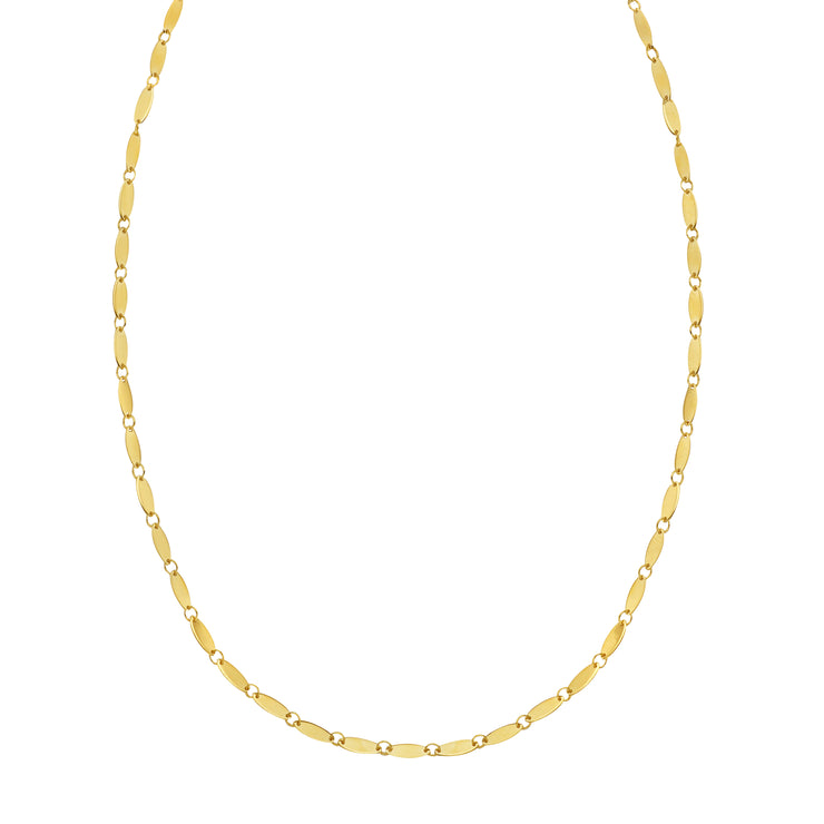 14K Flat Pebble Necklace