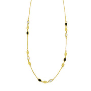 14K Onyx & MOP Inlay Links Necklace
