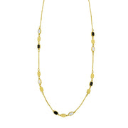14K Onyx & MOP Inlay Links Necklace