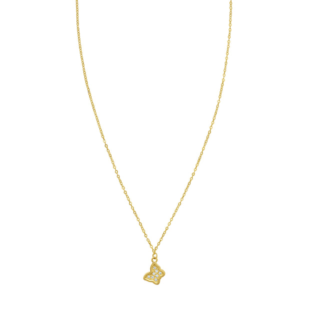 14K Petite Diamond Butterfly Necklace