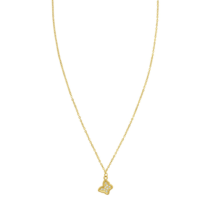 14K Petite Diamond Butterfly Necklace