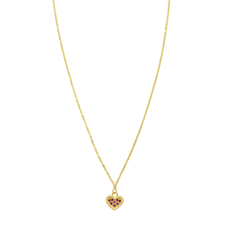 14K Ruby Heart Necklace