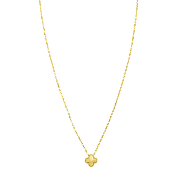14K Puffed Mini Clover Pendant