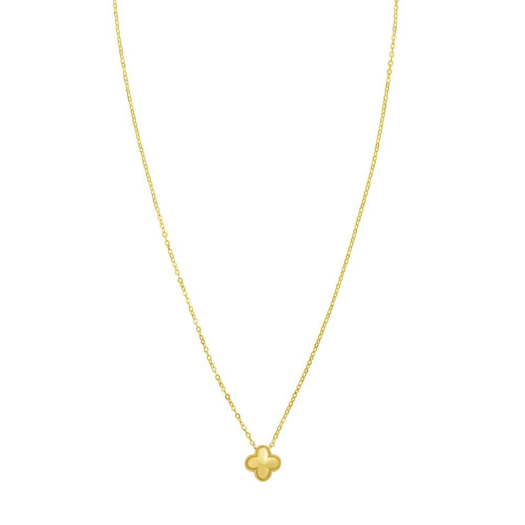 14K Puffed Mini Clover Pendant