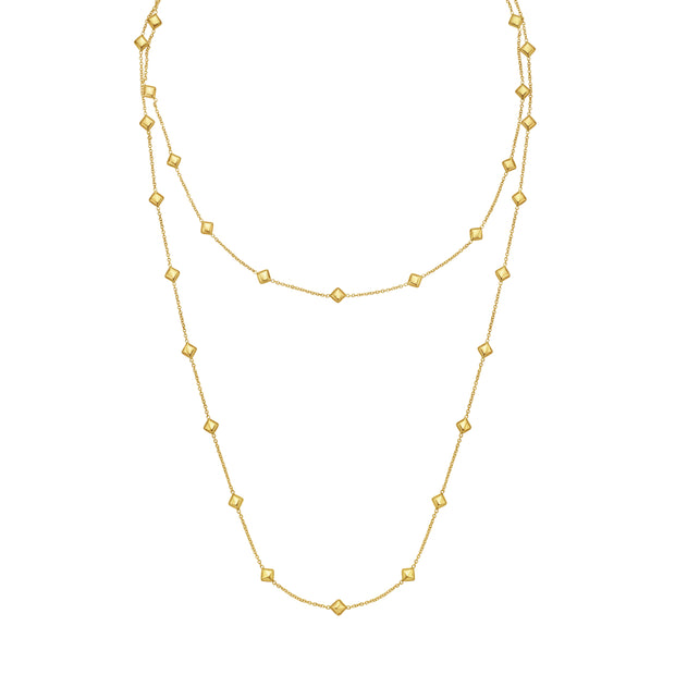 14K Pyramid Station Layered Necklace