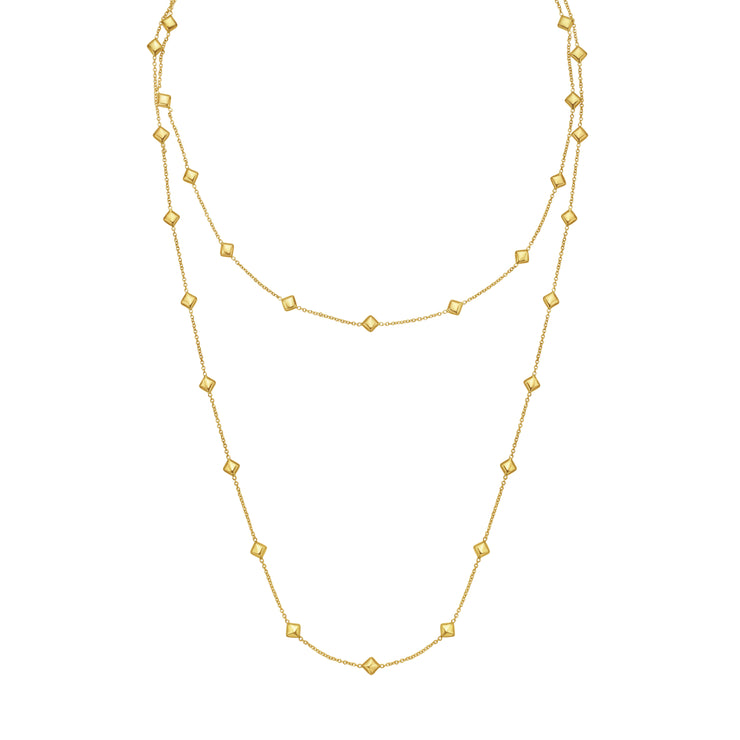 14K Pyramid Station Layered Necklace