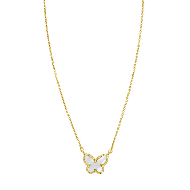 14K Primavera MOP Butterfly Necklace