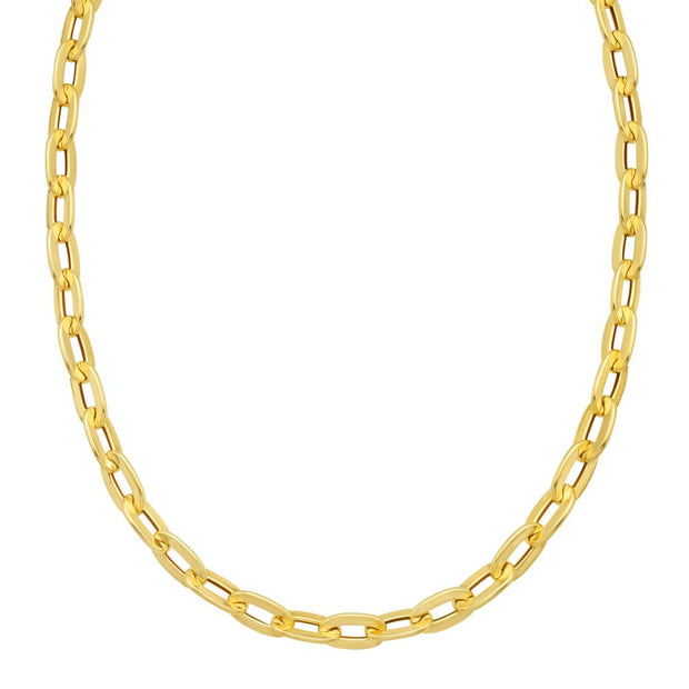 14K Long Mirror Rolo Link Chain