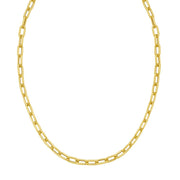 14K Charm Lock Paperclip Chain