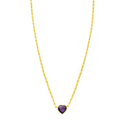 14K Amethyst Heart Necklace
