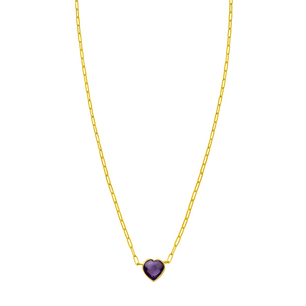14K Amethyst Heart Necklace