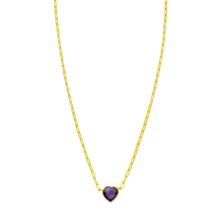 14K Amethyst Heart Necklace