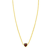 14K Garnet Heart Necklace