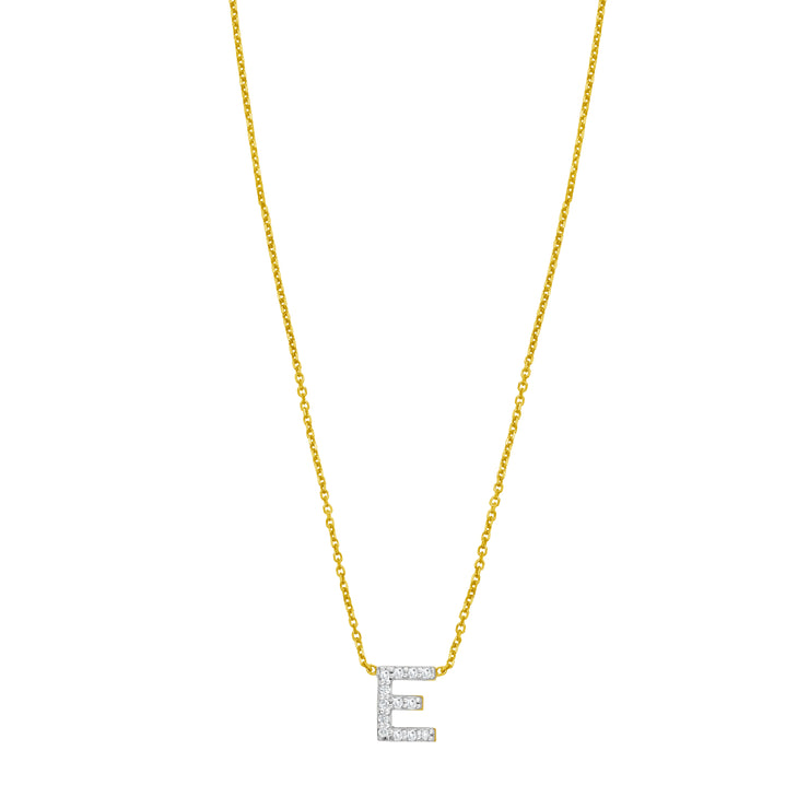 14K Mini Diamond E Initial