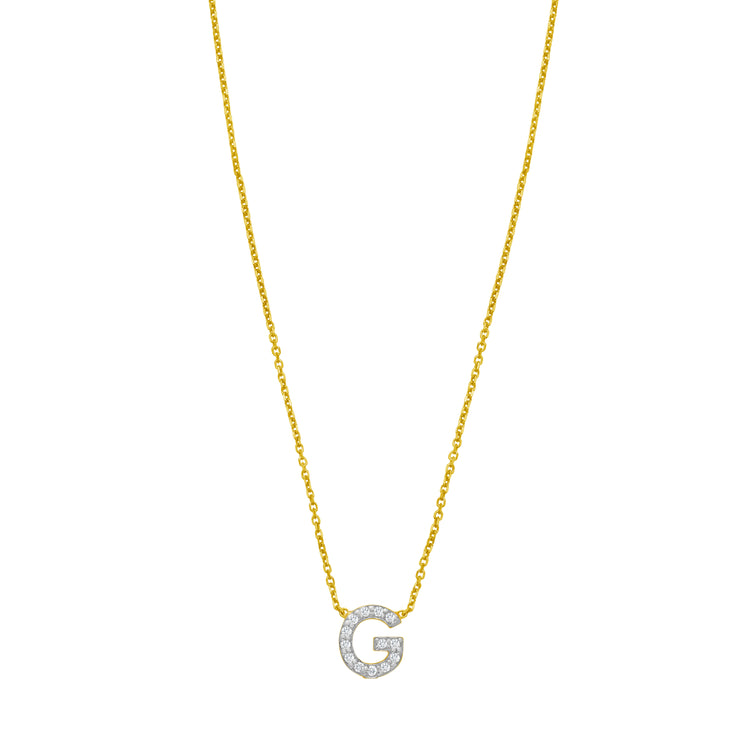 14K Mini Diamond G Initial