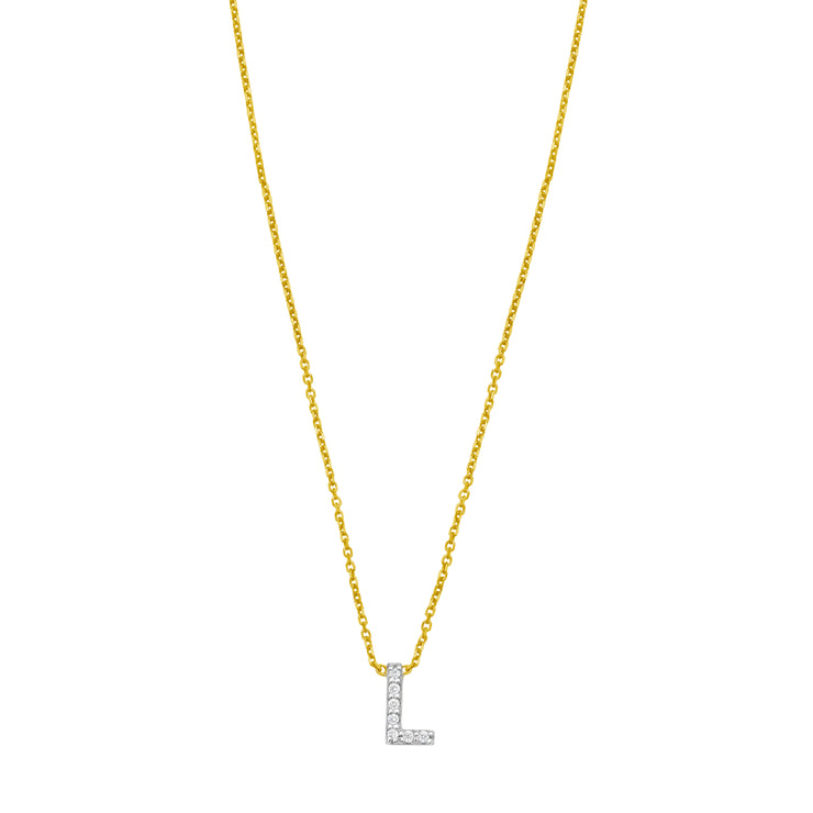 14K Mini Diamond L Initial