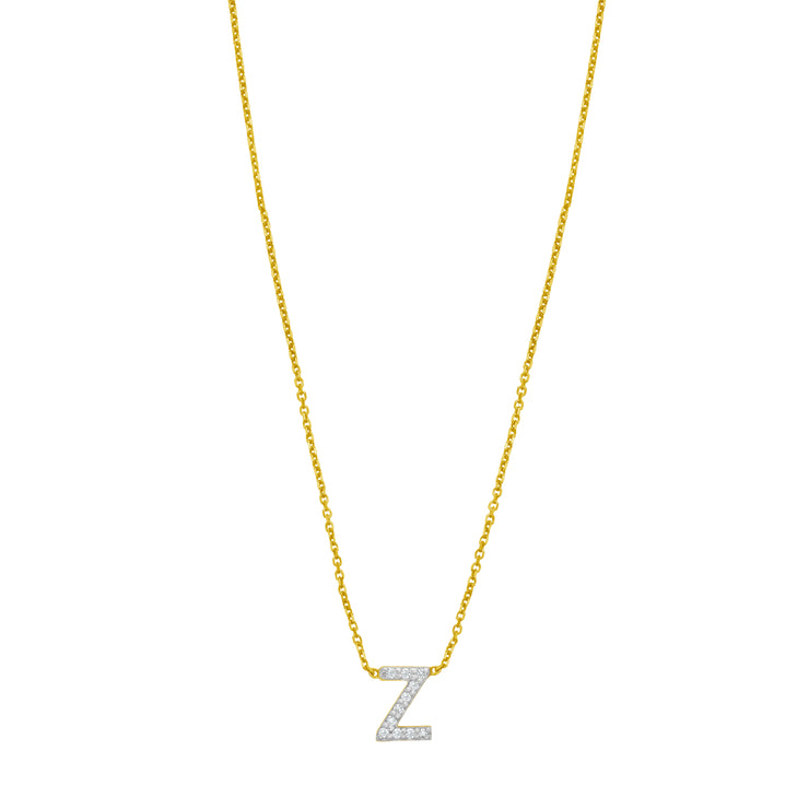 14K Mini Diamond Z Initial