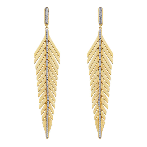 Elegant Feather Drop Earrings