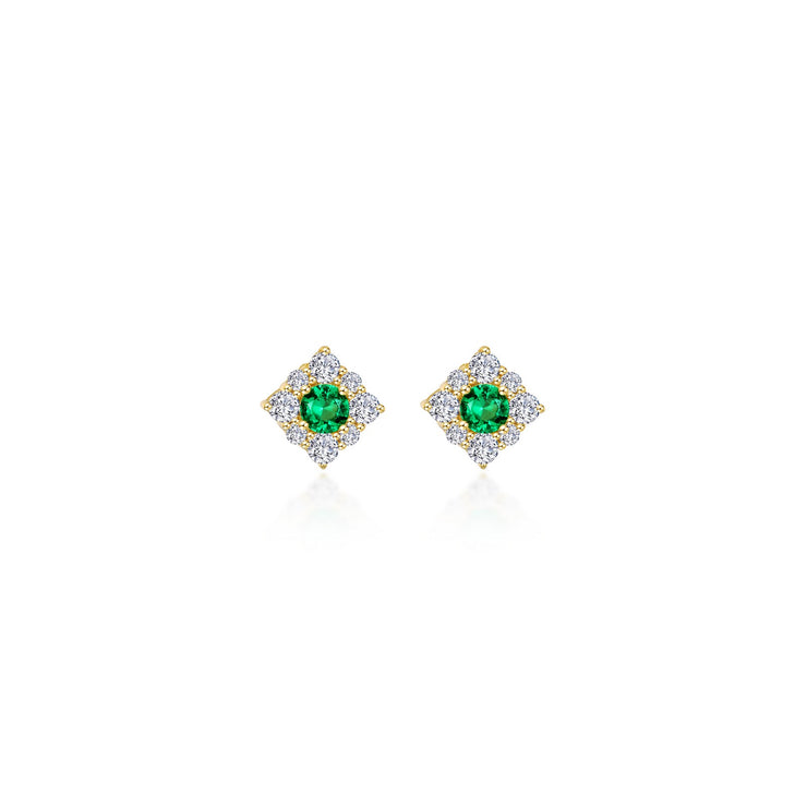 0.54 CTW Halo Stud Earrings