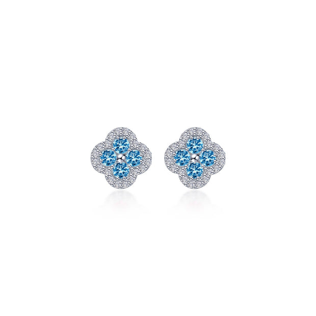 0.8 CTW Halo Stud Earrings