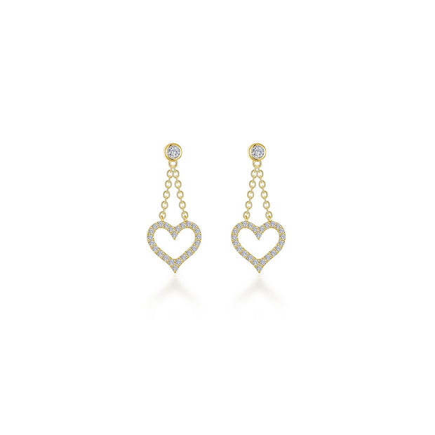 Cut-out Heart Dangle Earrings