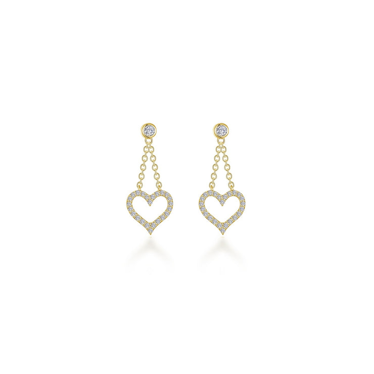 Cut-out Heart Dangle Earrings