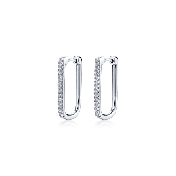 25mm x 14.3mm Rectangle Hoop Earrings