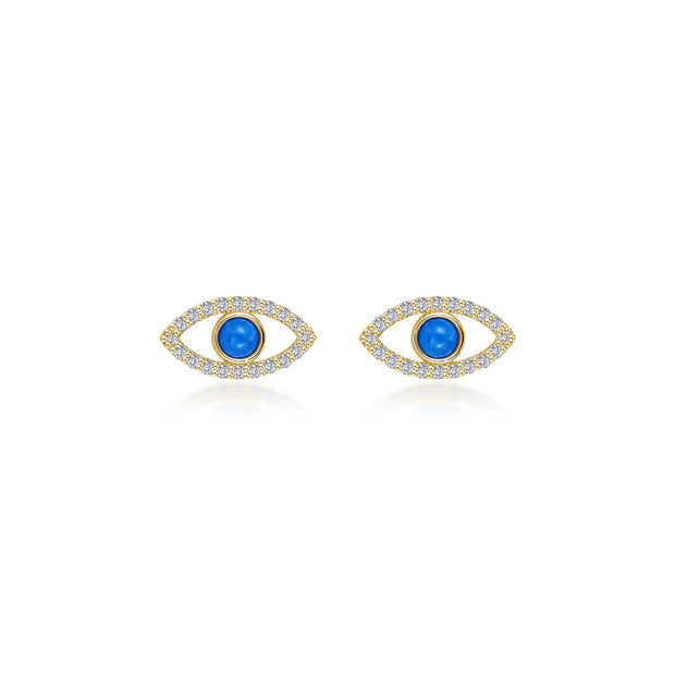 TURQUOISE EVIL EYE EARRINGS