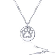 Paw Print Disc Necklace