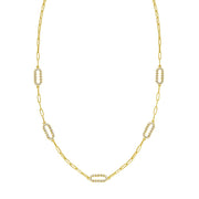 14K DiamonOro Paperclip Necklace