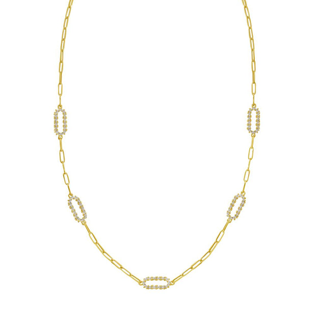 14K DiamonOro Paperclip Necklace