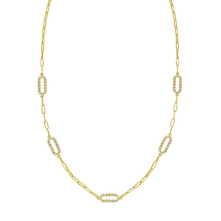 14K DiamonOro Paperclip Necklace