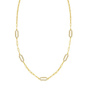 14K DiamonOro Paperclip Necklace